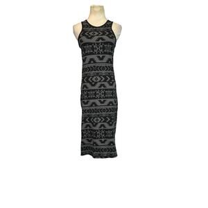 Express gray black Aztec print fitted dress size M